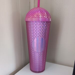 Starbucks 30th Frappuccino Dome Summer 2025 Iridescent Pink Bling Studded Cup